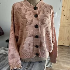 Campagnie Internationale Express Pink Cardigan Size Large